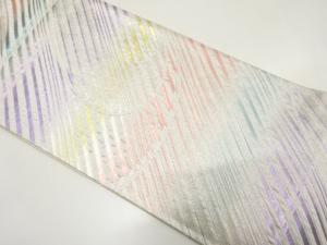 流水に斜め縞模様織り出し　袋帯